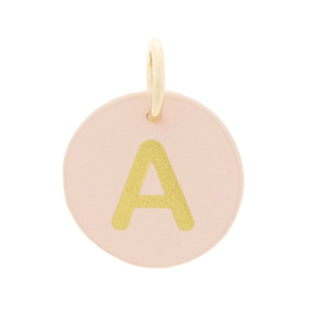 The Cuddle Collab Wear & Share Charm Faux Leather "A" Monogram in Pink